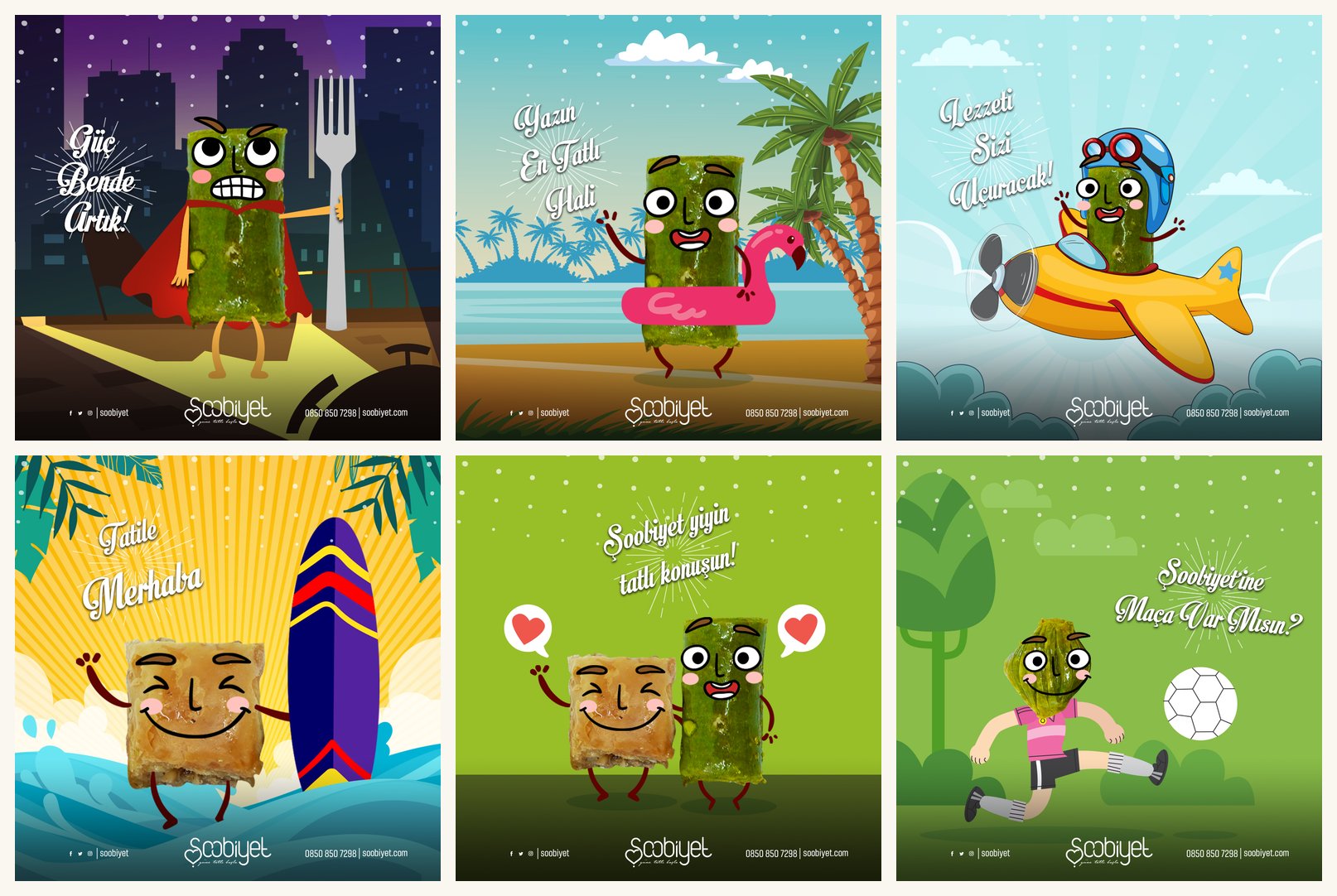 Soobiyet - Pastry Character Social Media — mobile app design by Nuray Betül Altunkaynak