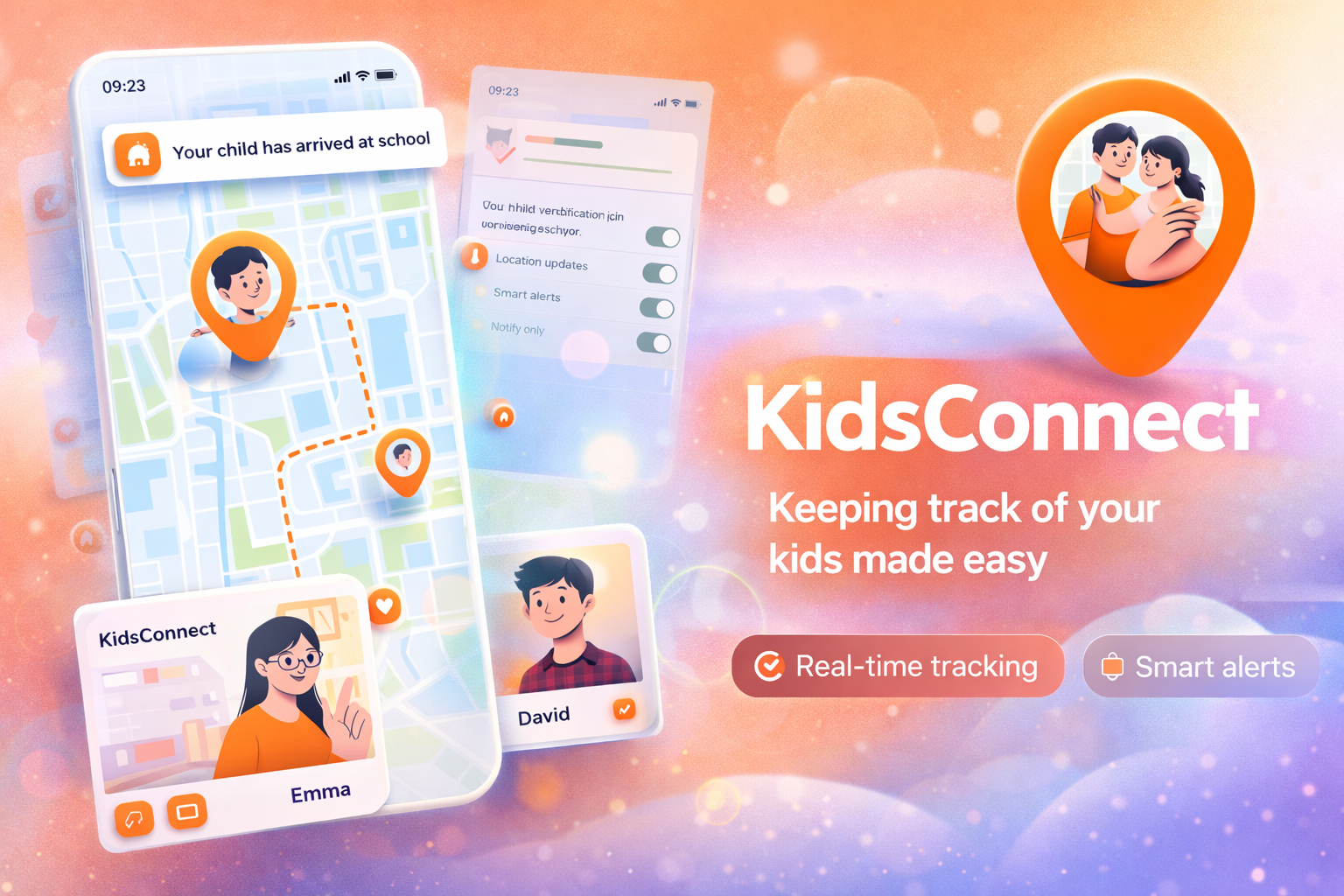 Kith & Track — Family GPS Tracker — mobile app design by Nuray Betül Altunkaynak