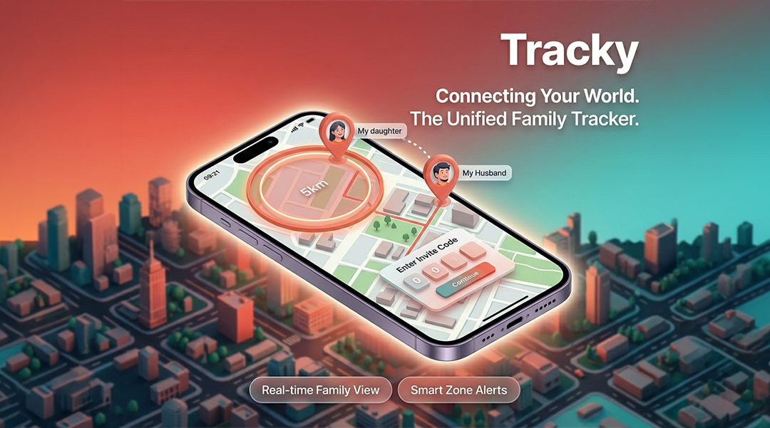 Tracky — GPS Location Tracker — mobile app design by Nuray Betül Altunkaynak