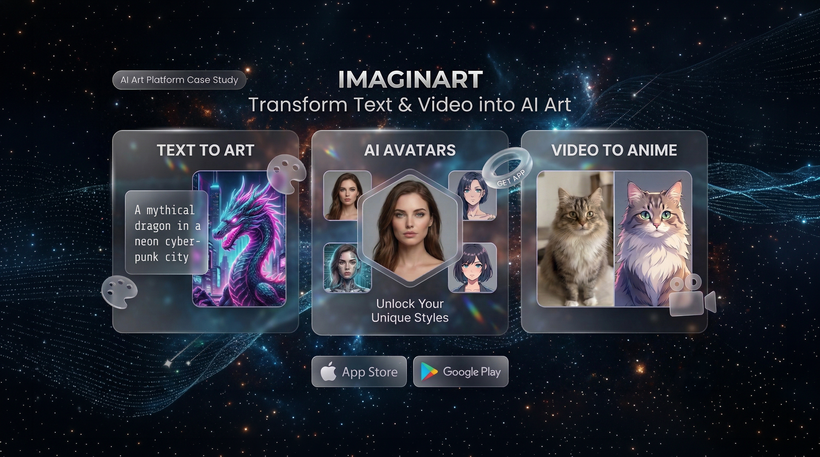 ImaginArt — AI Art Generator — mobile app design by Nuray Betül Altunkaynak